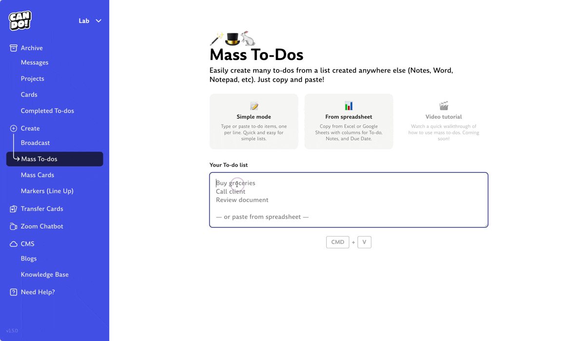 Mass To-dos
