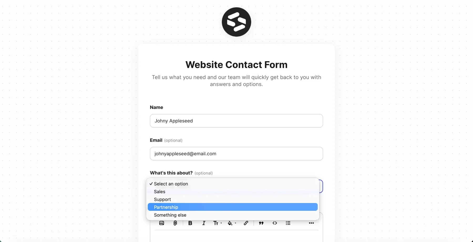 A published Can Do form